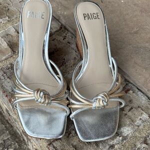 PAIGE Silver/Gold Knot Wedge Sandals